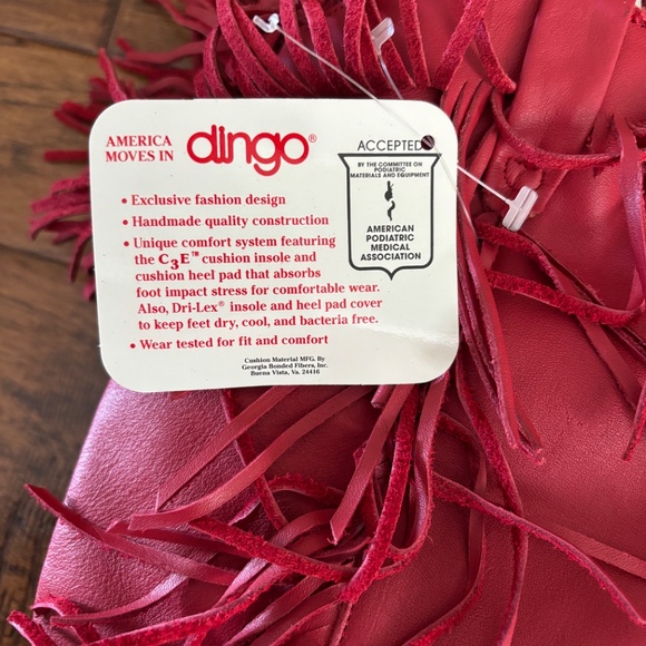 NWT Vintage 1980s Dingo Red Leather Boots with Fringe Women's US Size 7.5 - Picture 7 of 7